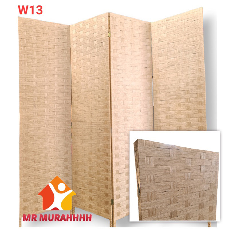 Hand Made PARTITION - PEMBAHAGI - PENGHADANG - SCREEN DIVIDER - ROOM DIVIDER - 4PCS Screen Folding 6*6 kaki W13